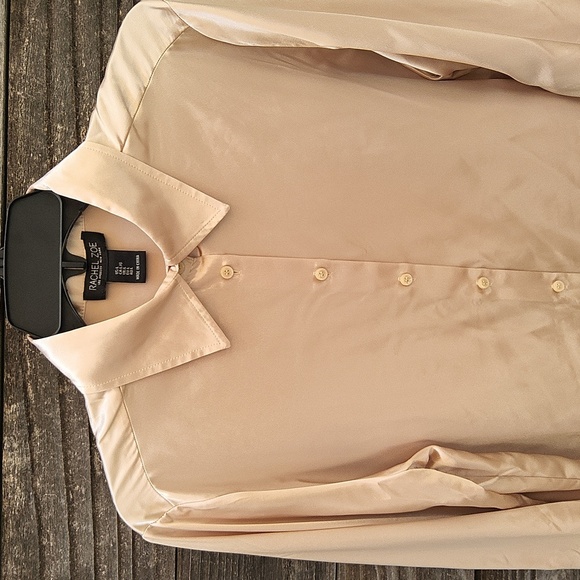 Rachel Zoe Cream Colored Silky Blouse Size Large - Picture 3 of 7